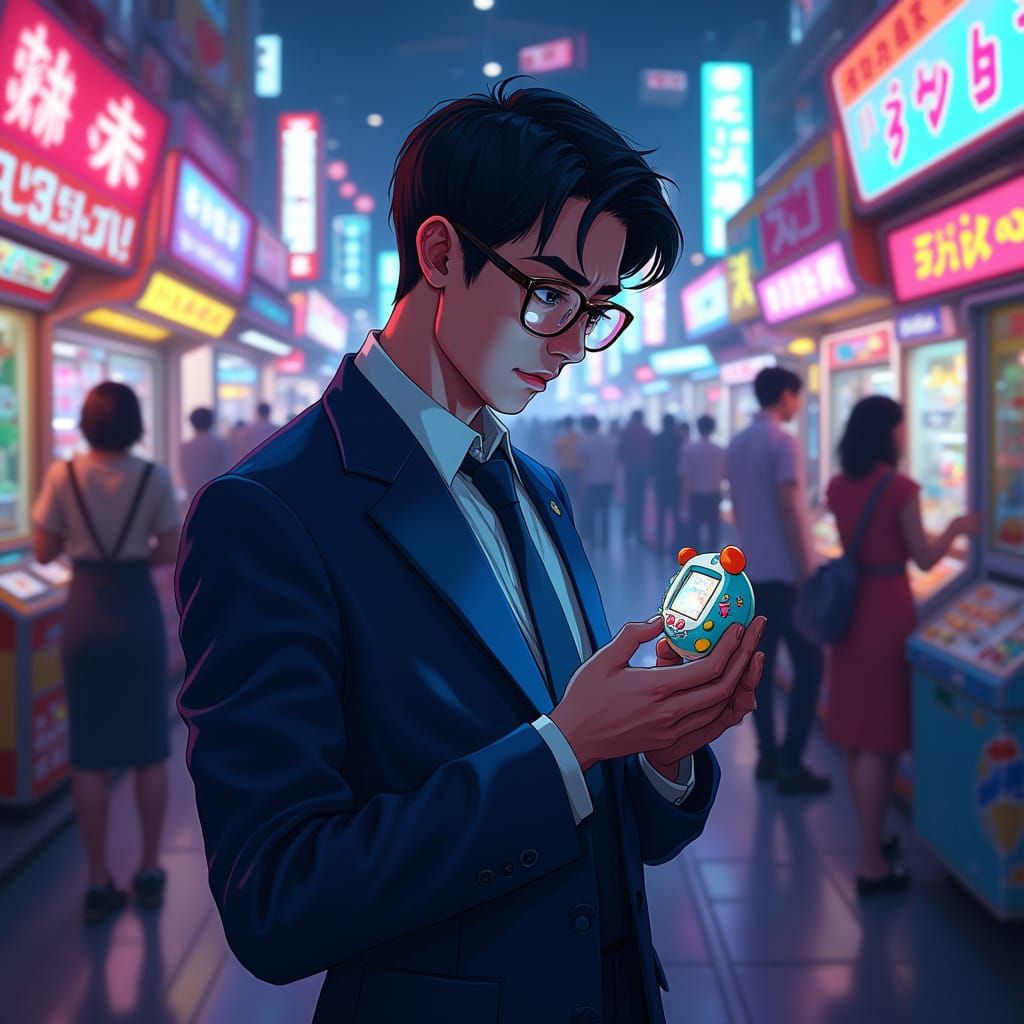 Salaryman Finds Solace in Tokyo Arcade