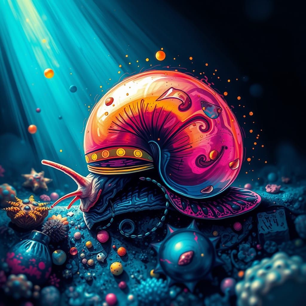 Vibrant Sea Floor Graffiti in High Contrast Colors