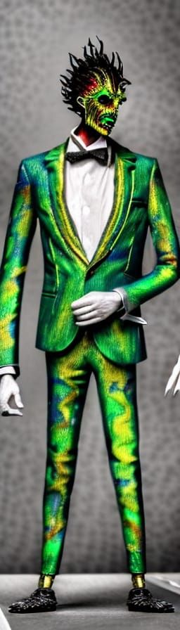 Demonic Leprechaun Lawyer in Cyberpunk Horror Style