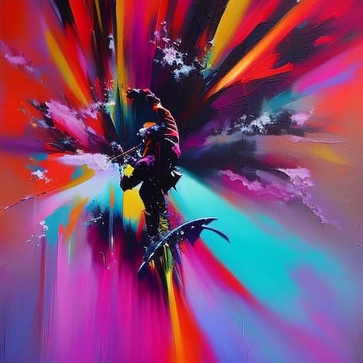 Musician in Dark Fantasy Graffiti Art