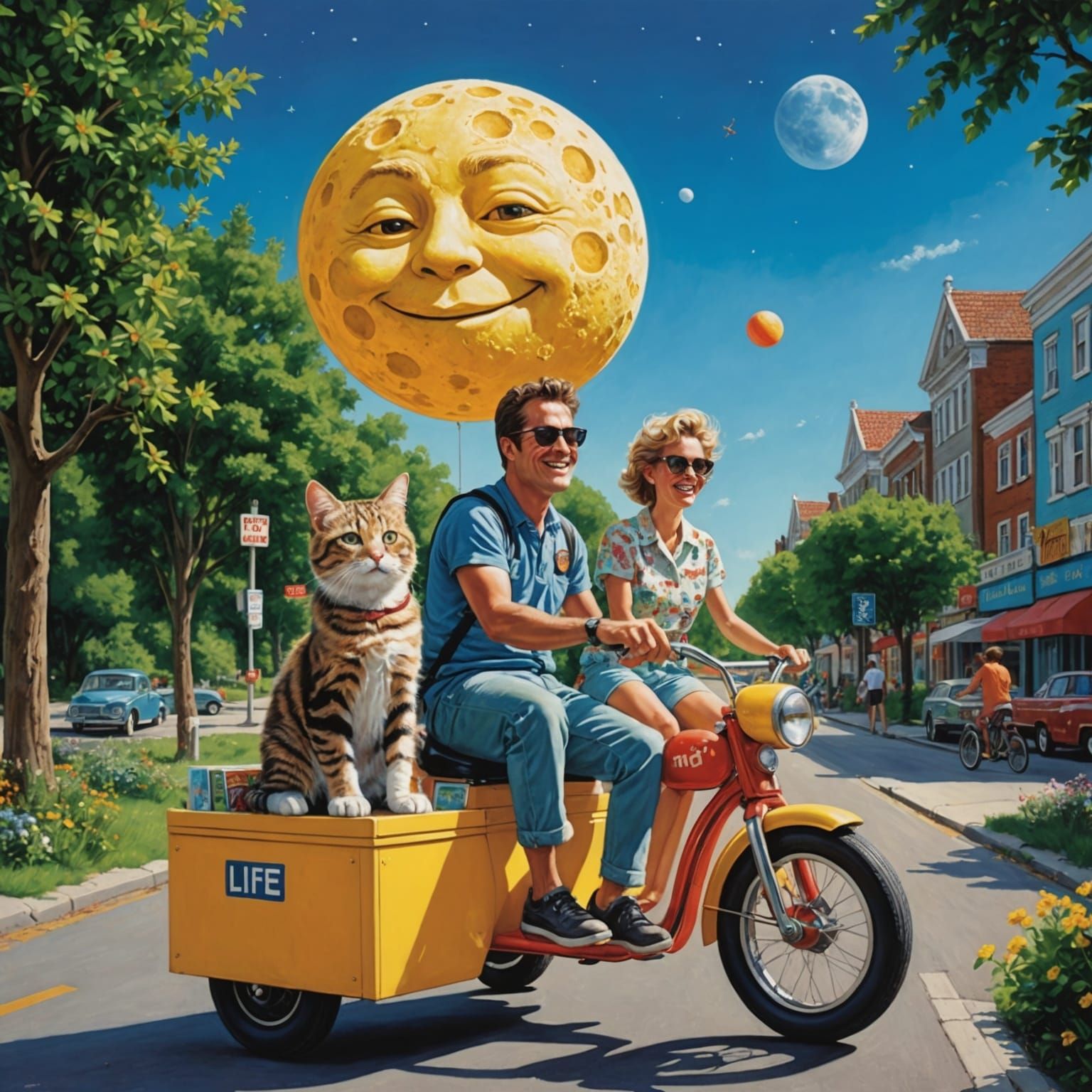 Tricycle Ride on the Moon: Hyperrealistic Art