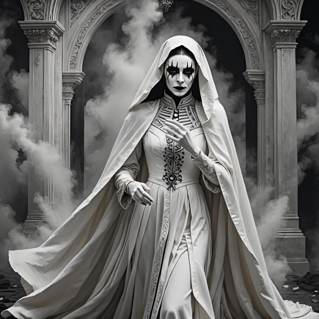 Ethereal Mime: A Dramatic Digital Portrait