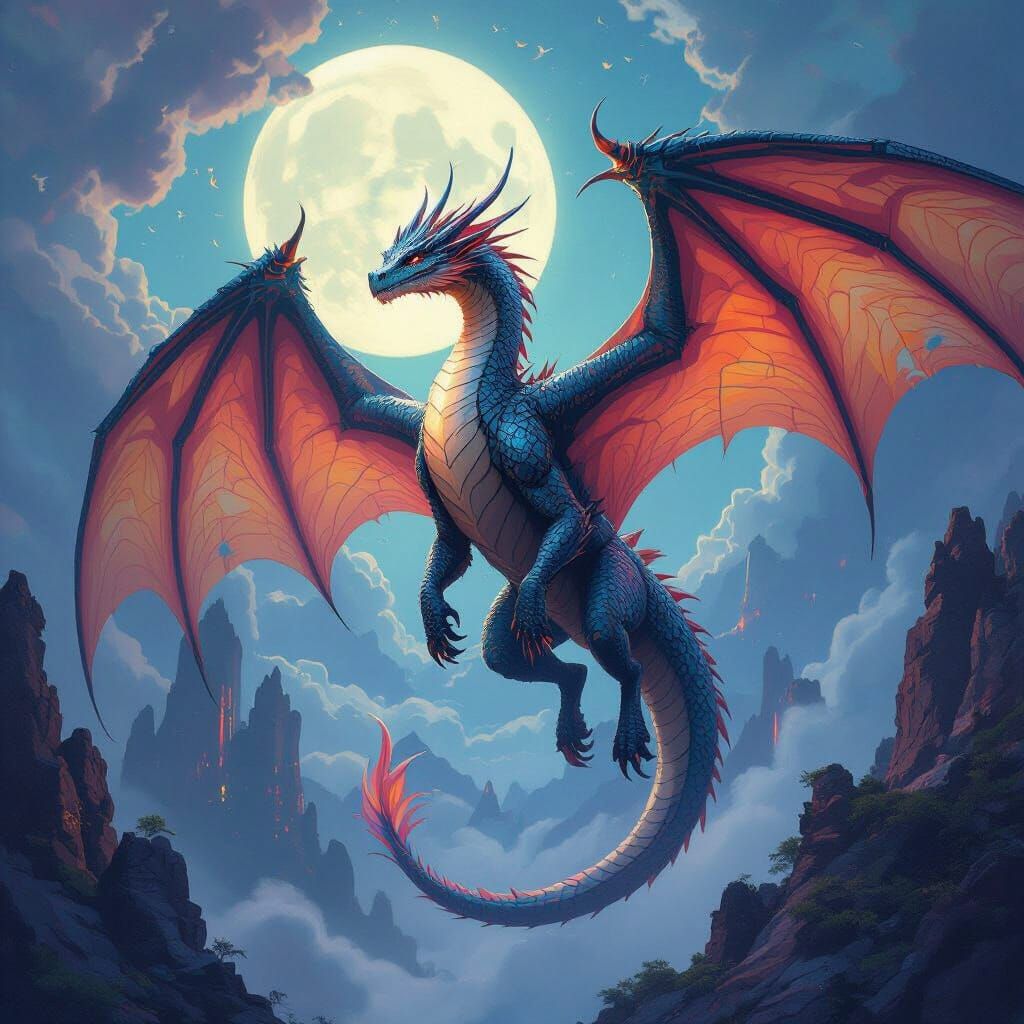 Majestic Dragon in a Mystical Realm