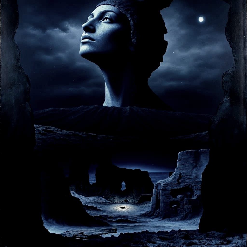 Tron-Inspired Landscape with Esoteric Surrealism