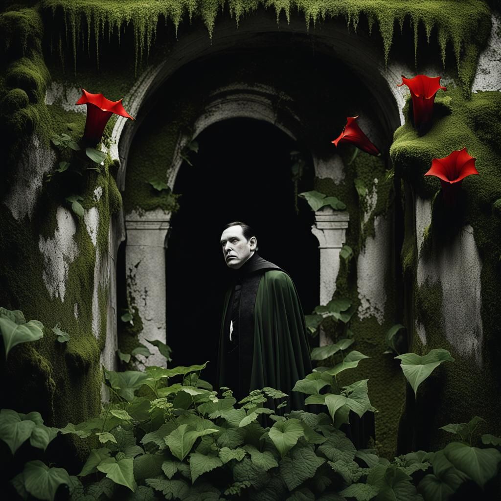 Dracula's Tomb with Bats and Roses, Professional Portrait