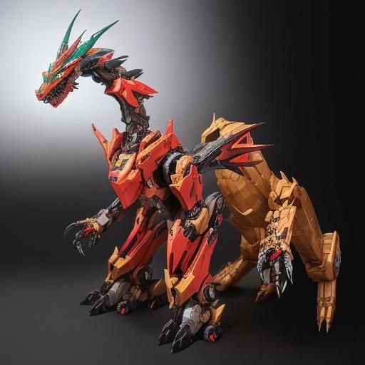 Robotic Black Dragon Mech Zoid: Metal Face Animal