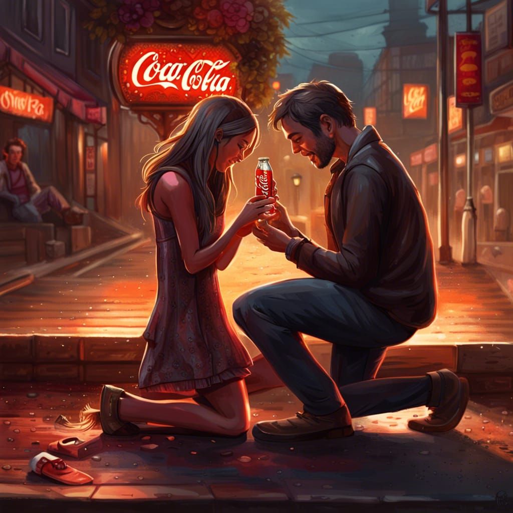 Propose with a bottle of coke