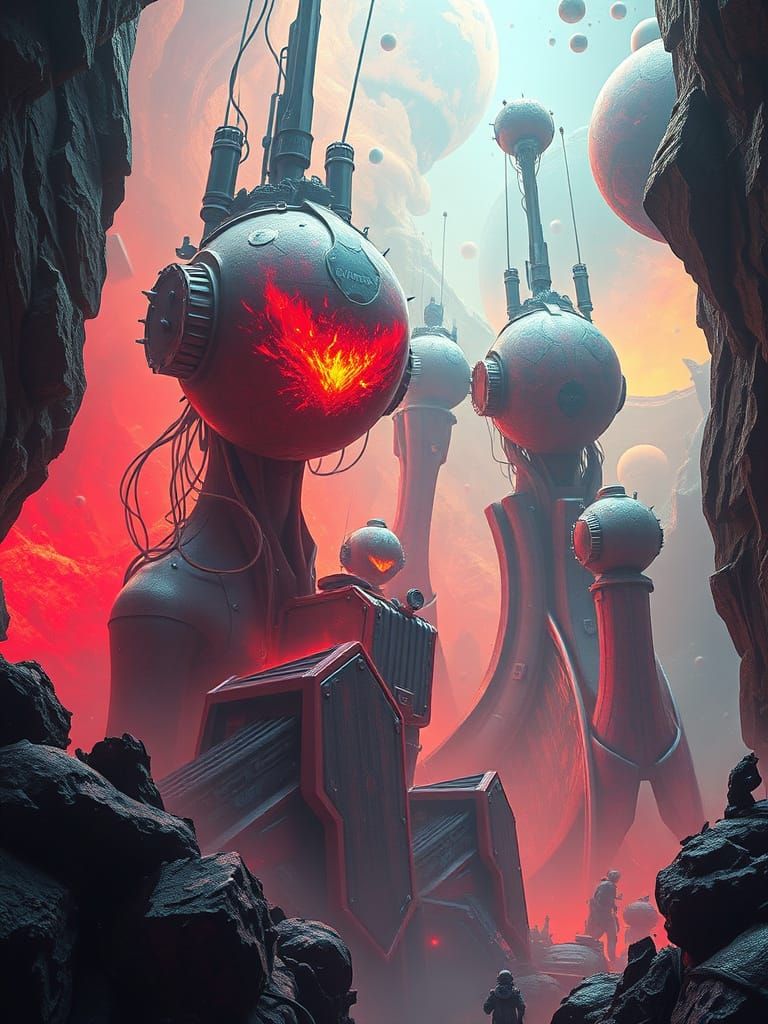 Surreal Futuristic Landscape in Vibrant Colors