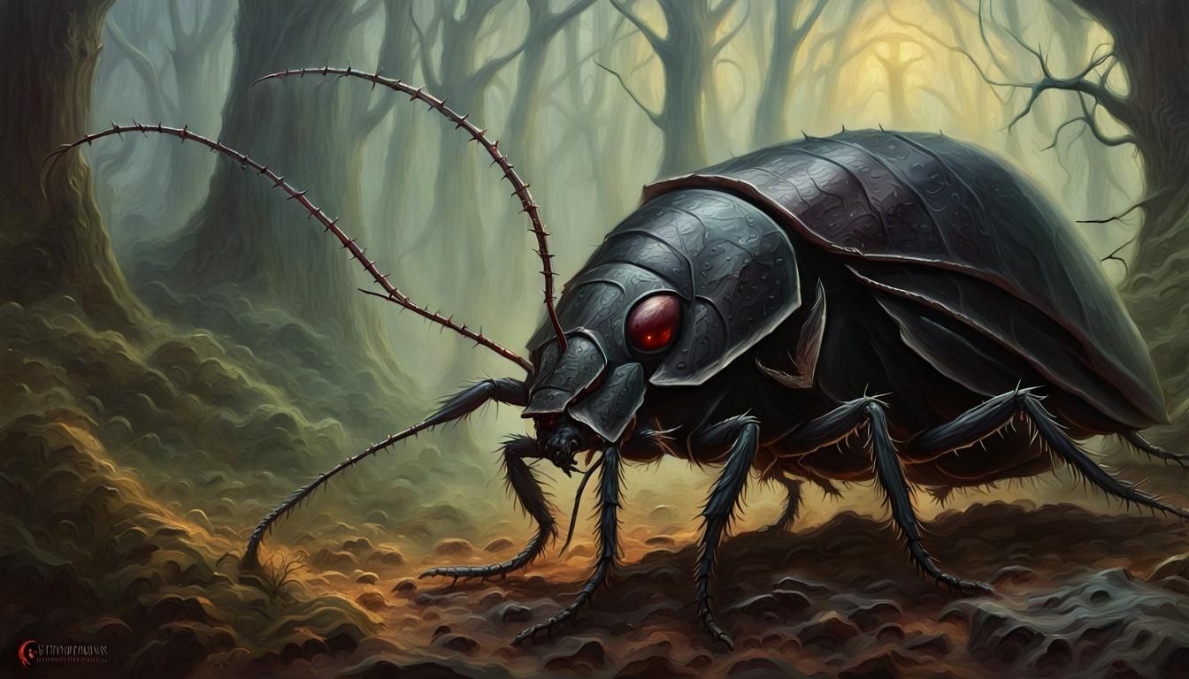 Abyssal Scavenger in Corrupted Oil Painting