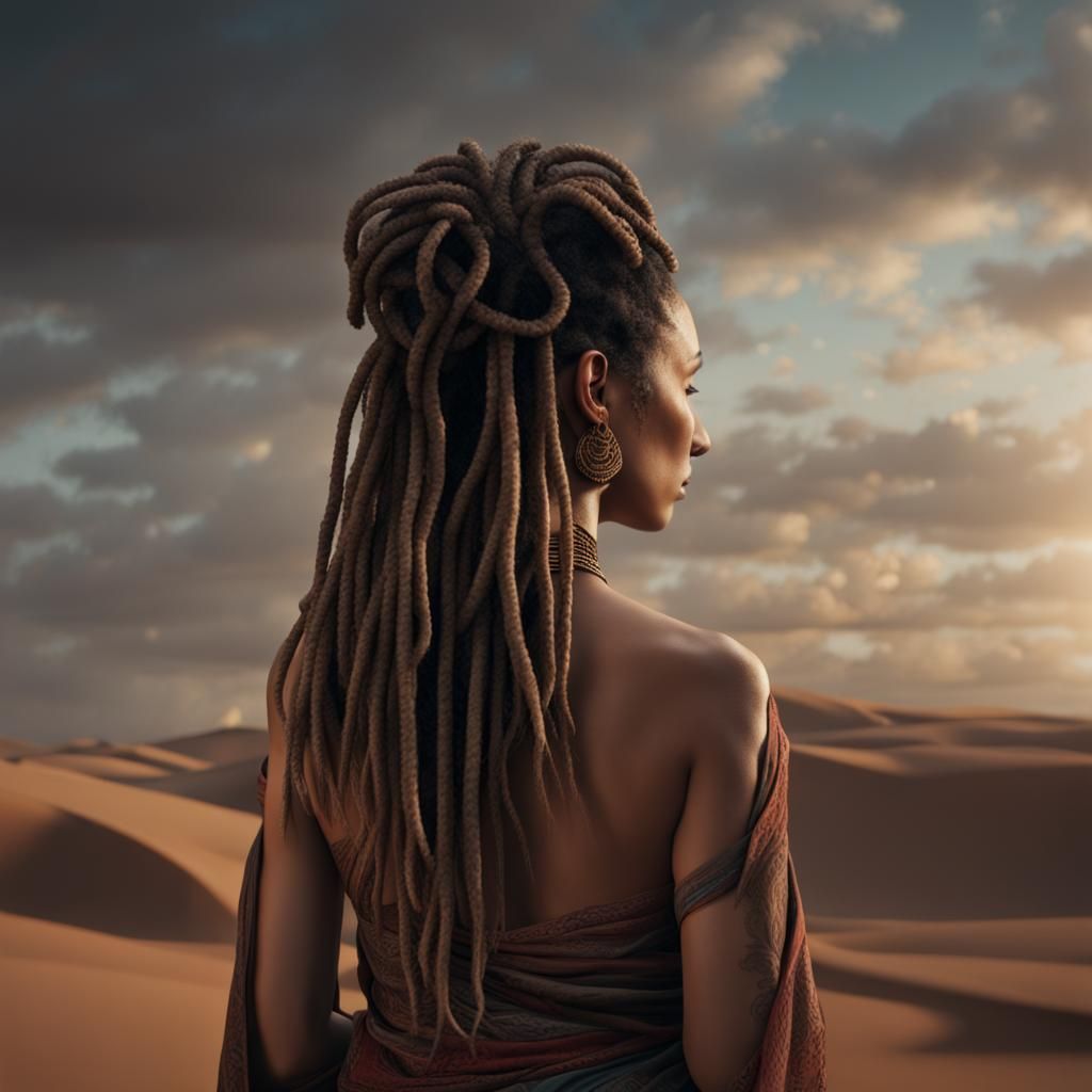 Moroccan Woman with Dreadlocks: Digital Matte Painting