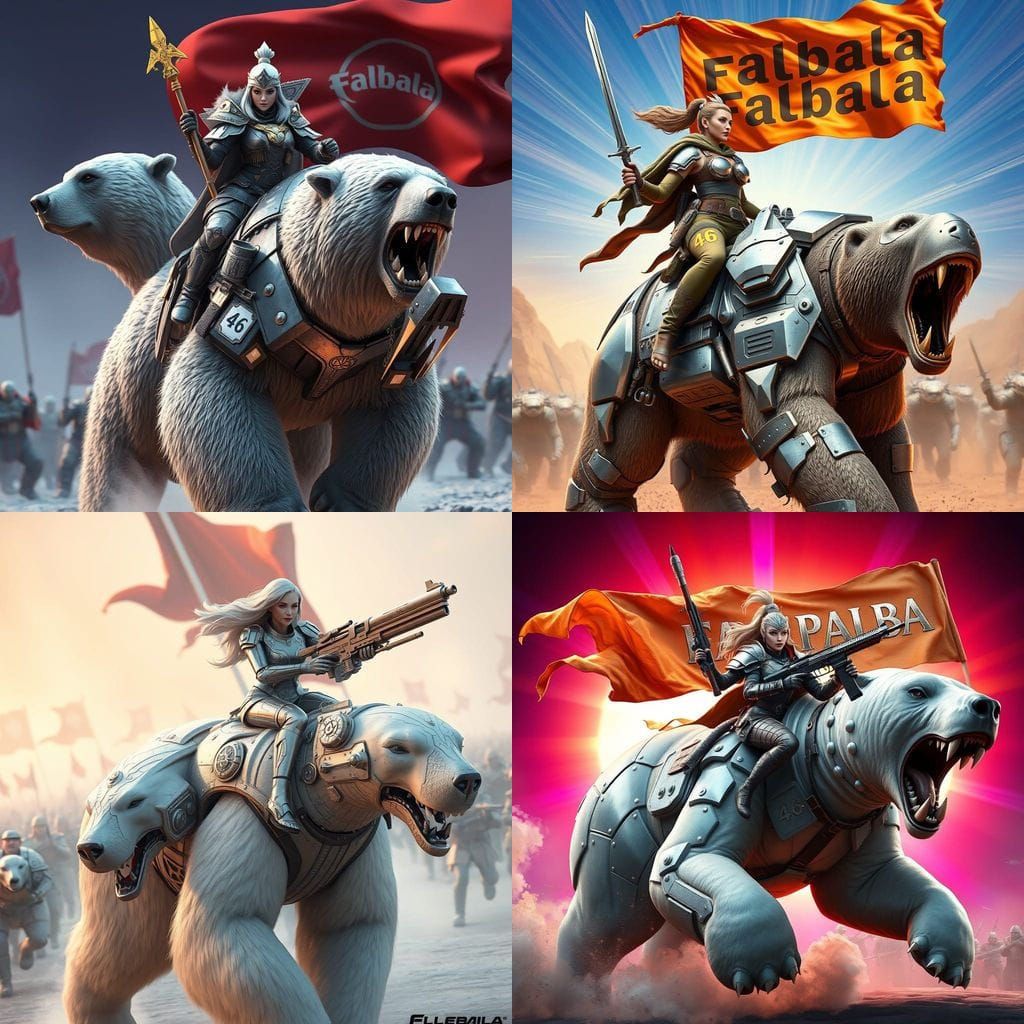 Warrior Queen Leads Charge on Radial Background with Vibrant...