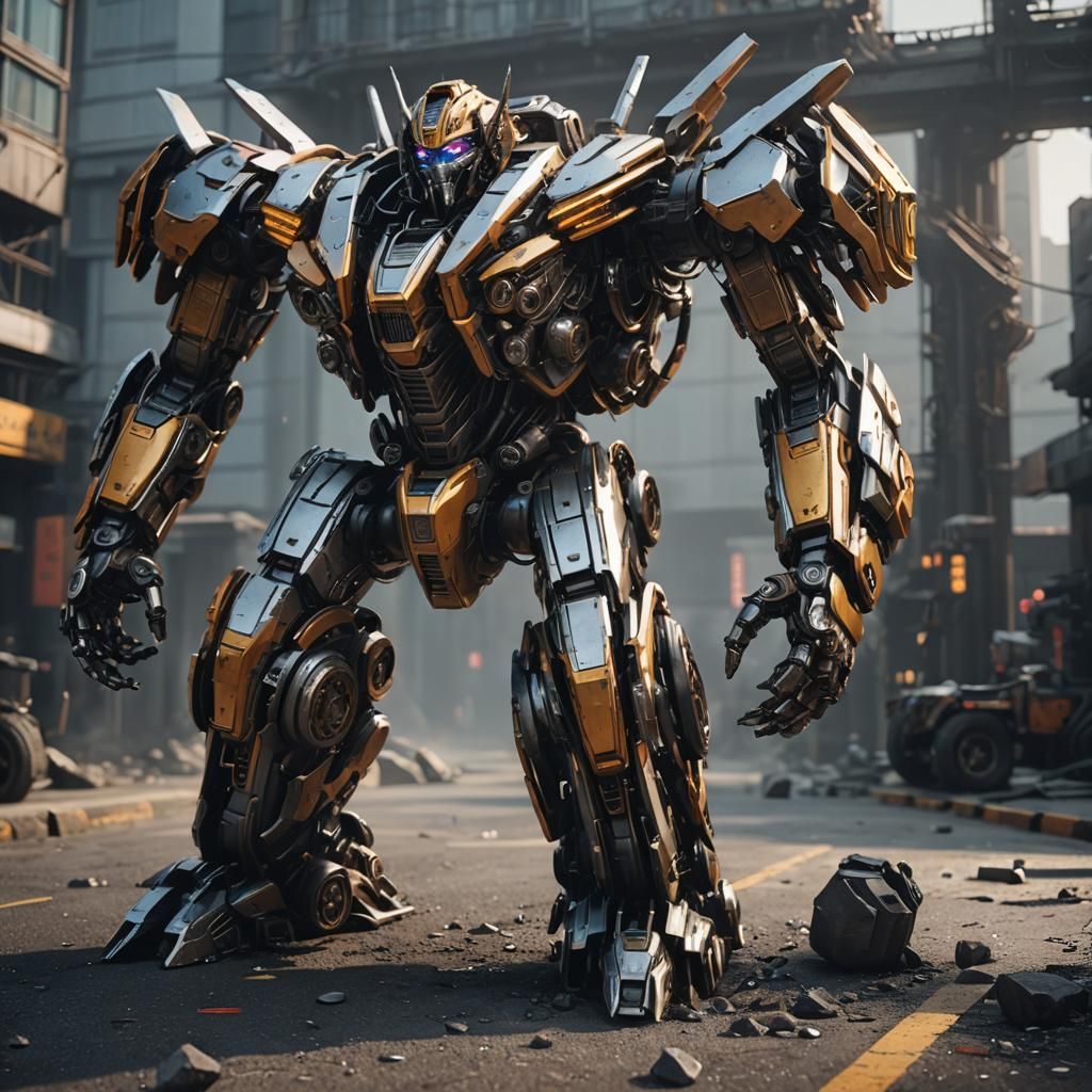 Futuristic Motorcycle Transformer in Sci-Fi Style