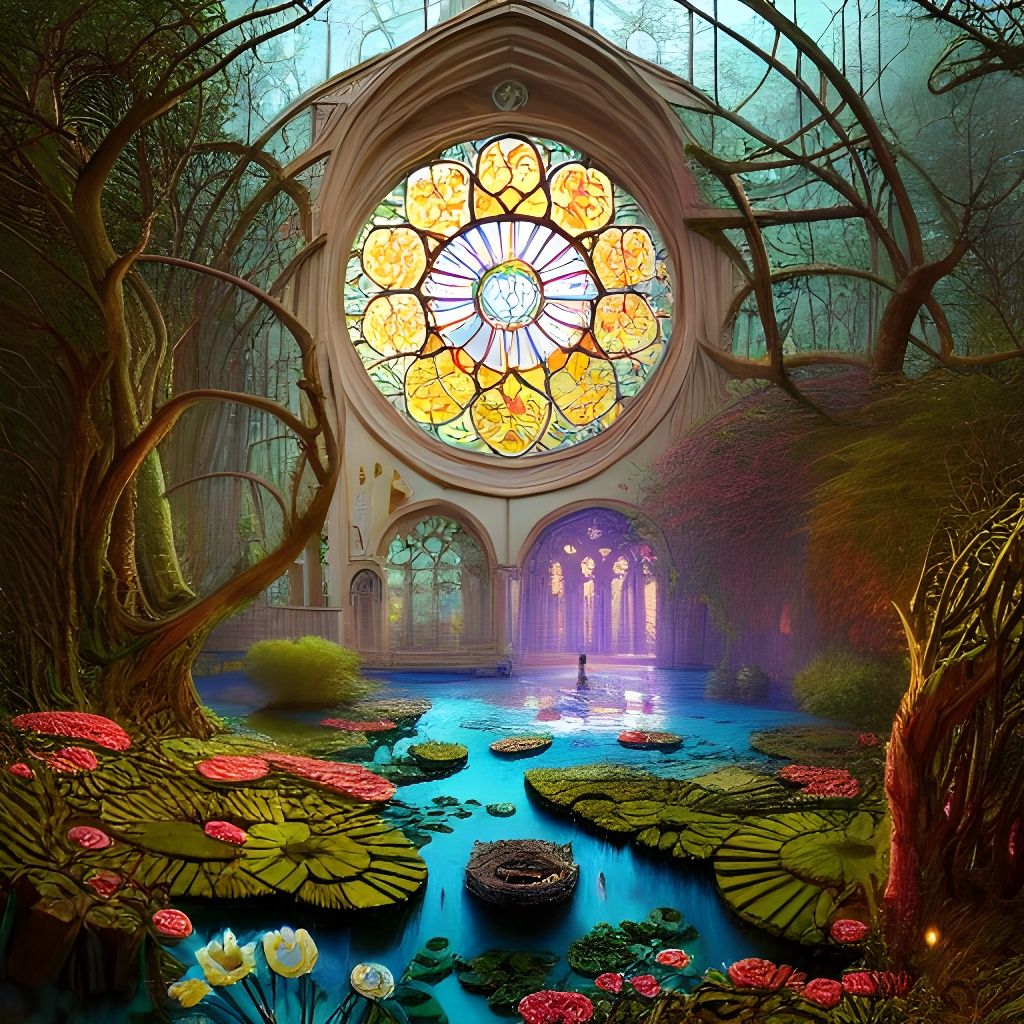 Rose Window Lagoon in Yerka Style