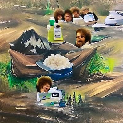 Abstract Painting of an Alien Creature in Habitat