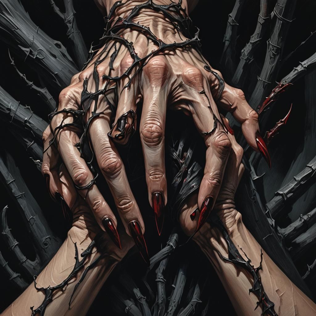 Dark Fantasy: Twisted Hand with Menacing Nails