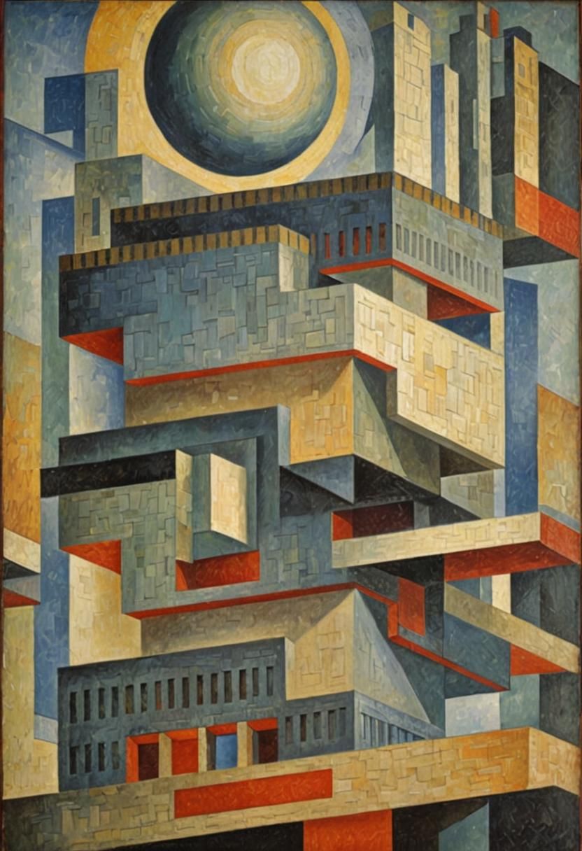 Brutalist Abstract Cubism Euclidean Architecture