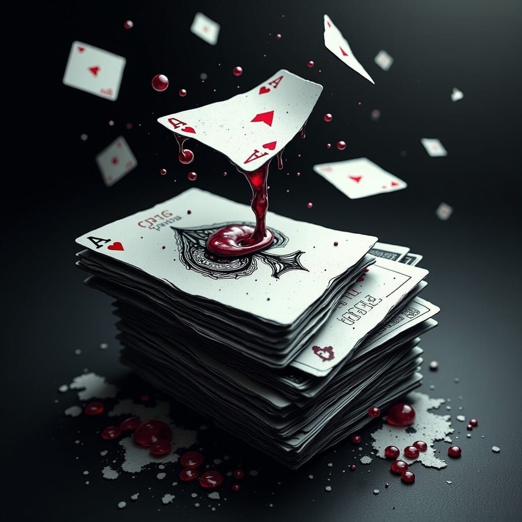 Playing Cards with Floating Aces in Hyperrealism