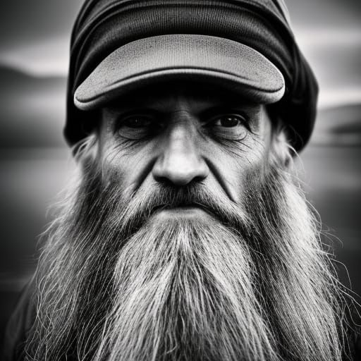 Detailed Portrait of an Old Fisherman in Fantasy Art