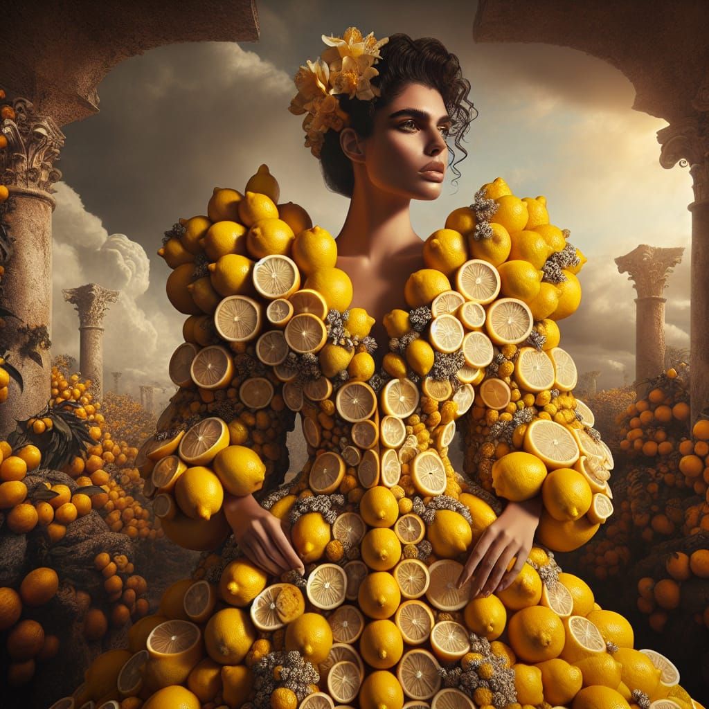 Lemon Coat: A Digital Matte Painting Fashion Statement