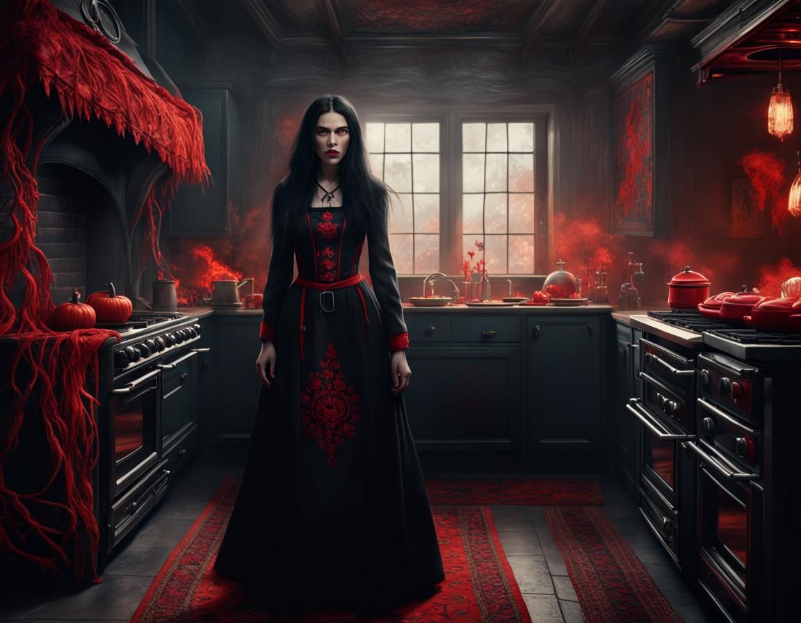 Witch and Toothy Oven: Dramatic Digital Painting