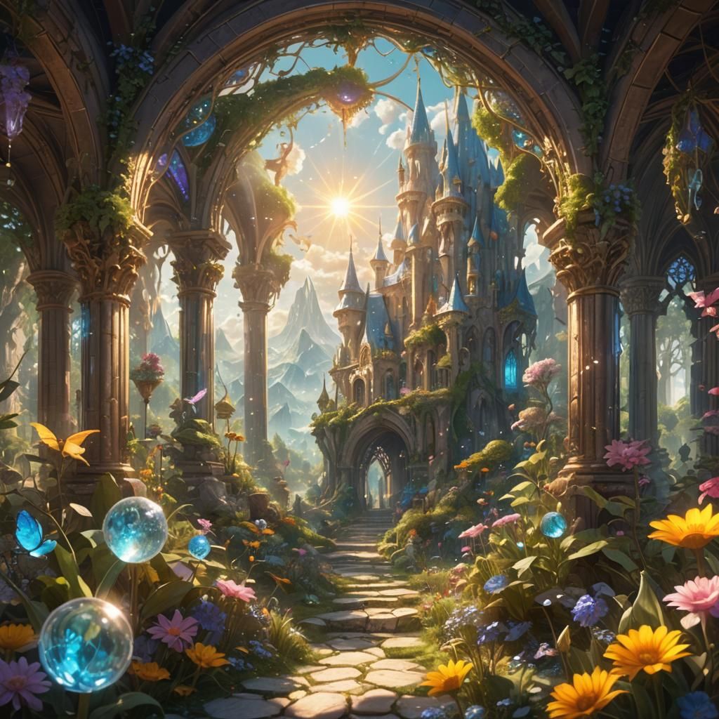 Fantastical Fairycore Glass Dreamscape in 8k Resolution