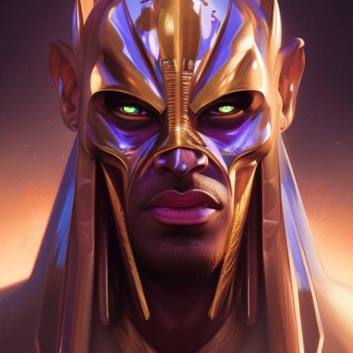 Demonic Pharaoh Portrait in Artgerm Style