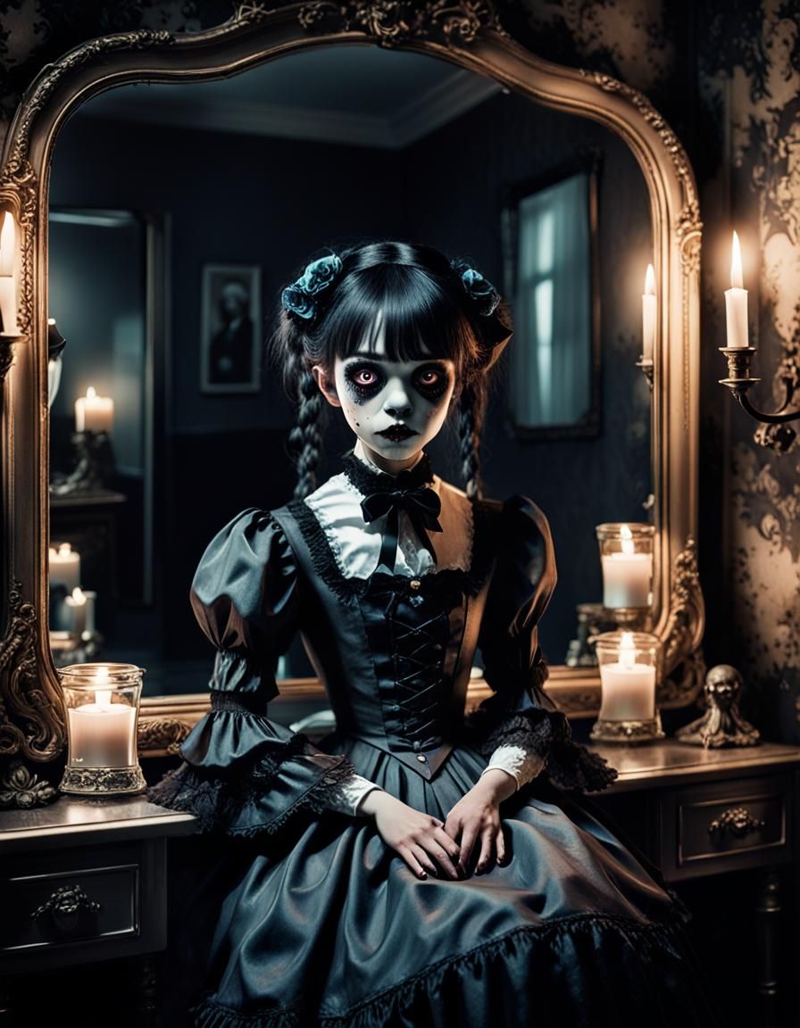 Nightmarish Ghoul Scaring Victorian Maiden