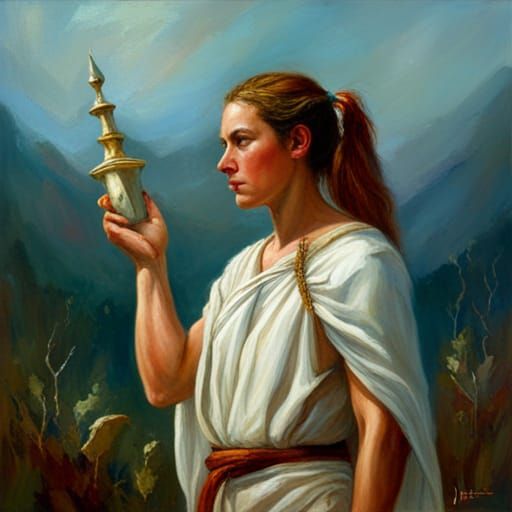 Mythical Scene in Oil Painting Style