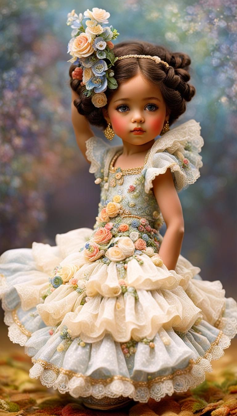 Doll in Spanish Dress, Surrealist Fantasy Art
