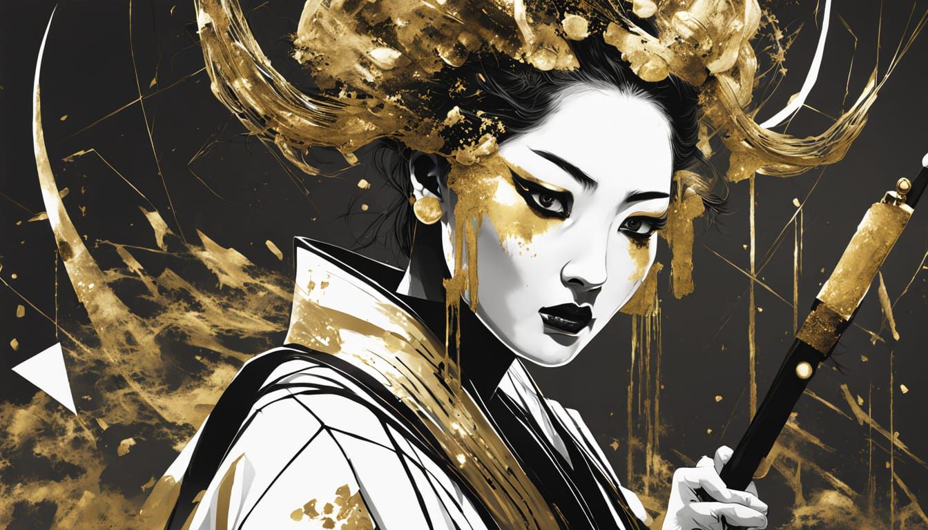 Japanese Demon Samurai in Guweiz and Tsutomu Nihei Style