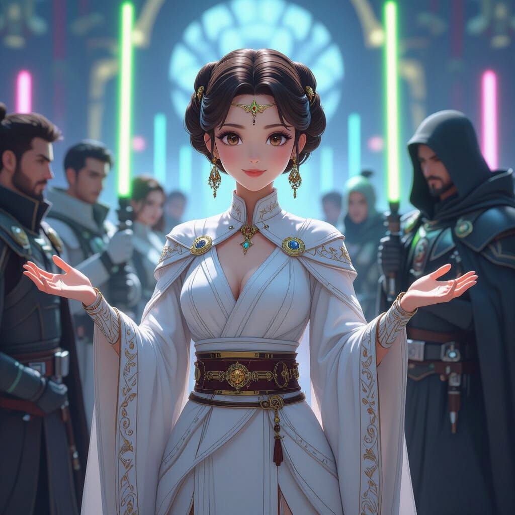 Padme Amidala in Anime Style, 8K Resolution