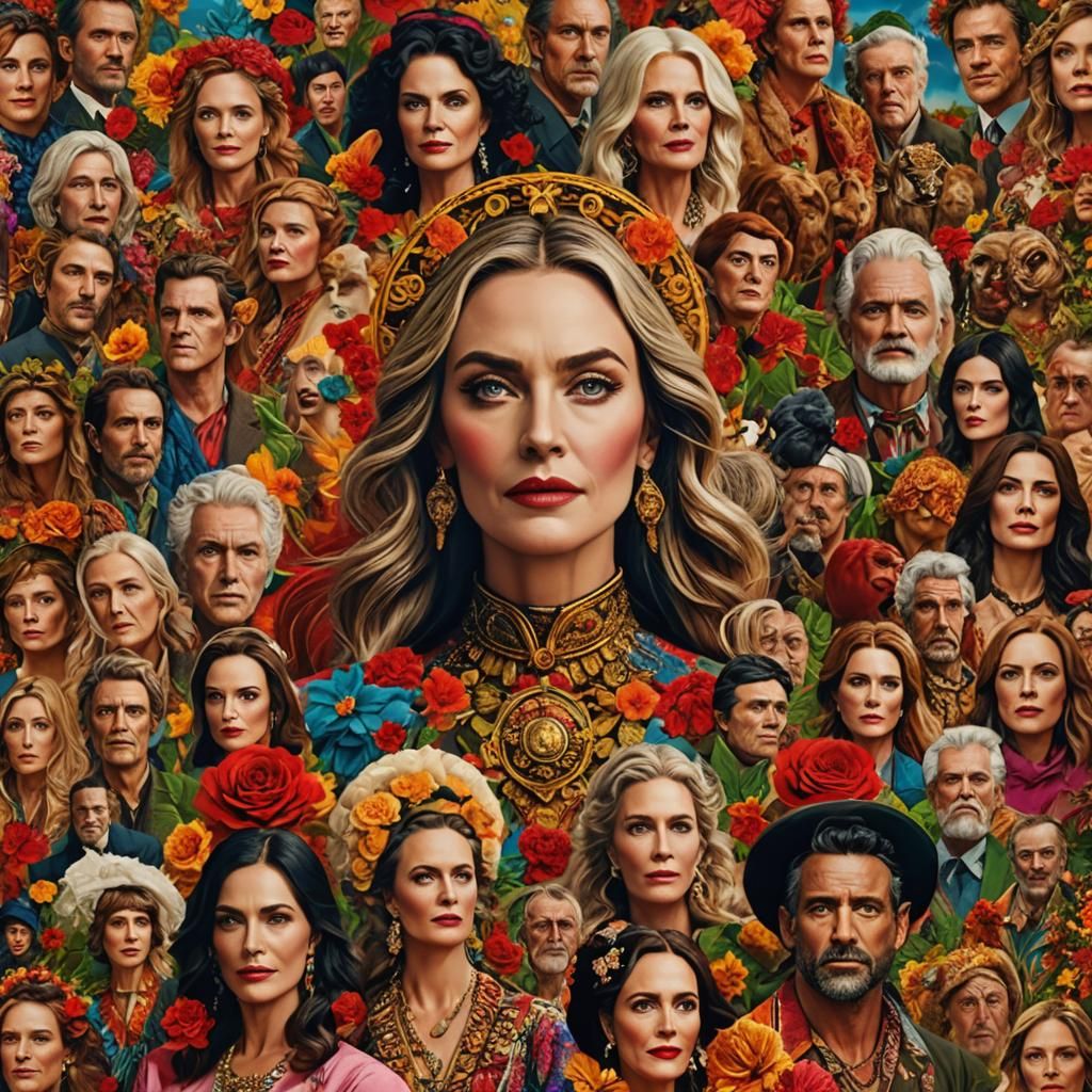 Maximalist Movie Poster with Wild Mature Females