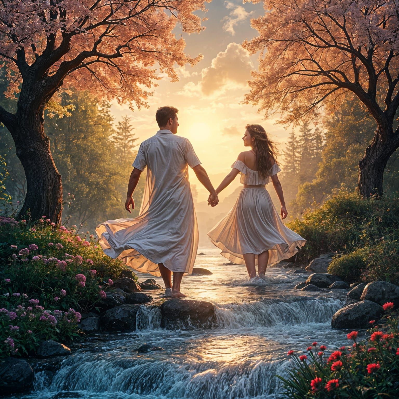 Abstract Flow of Love Through Life