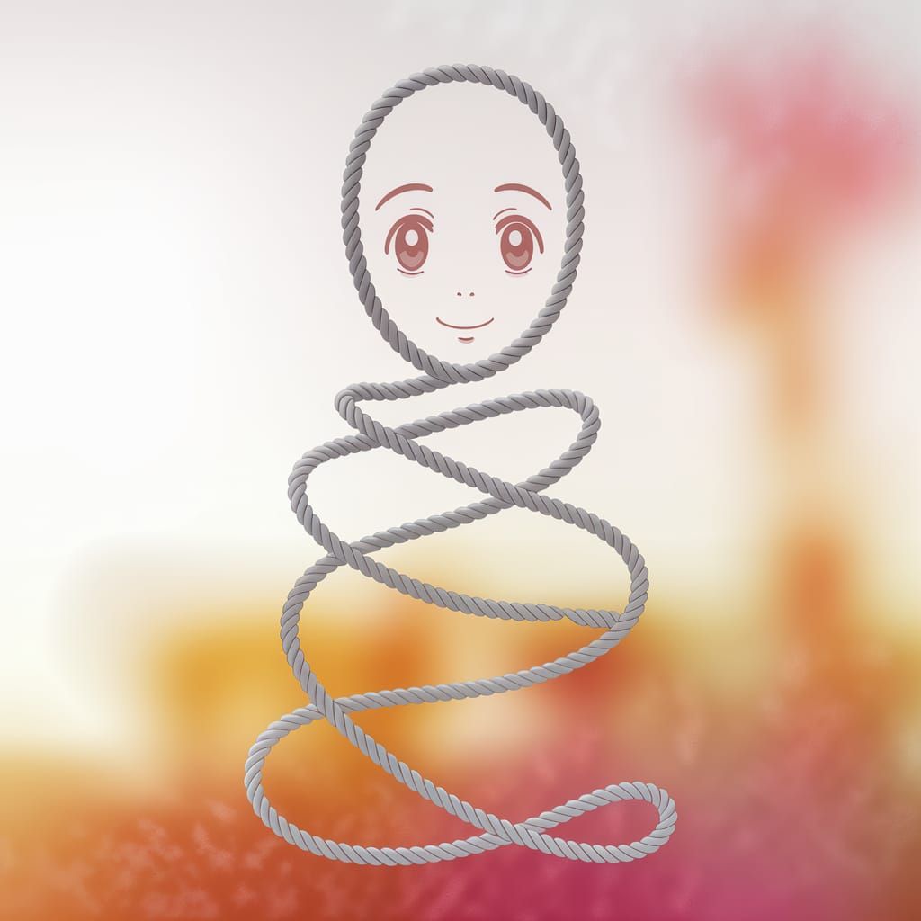 Warm-Hued Digital Art of Coiled Figure in Sunset Gradients