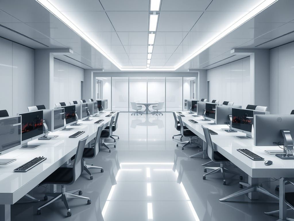 Sleek Corporate Office in Modern Grey Aesthetic