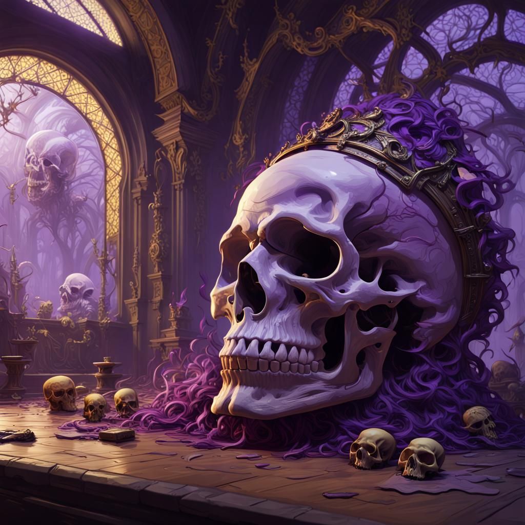 Dark Fantasy Skull Home Concept Art