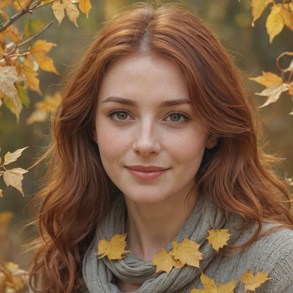 Auburn Beauty: An Impressionist Portrait in Watercolor