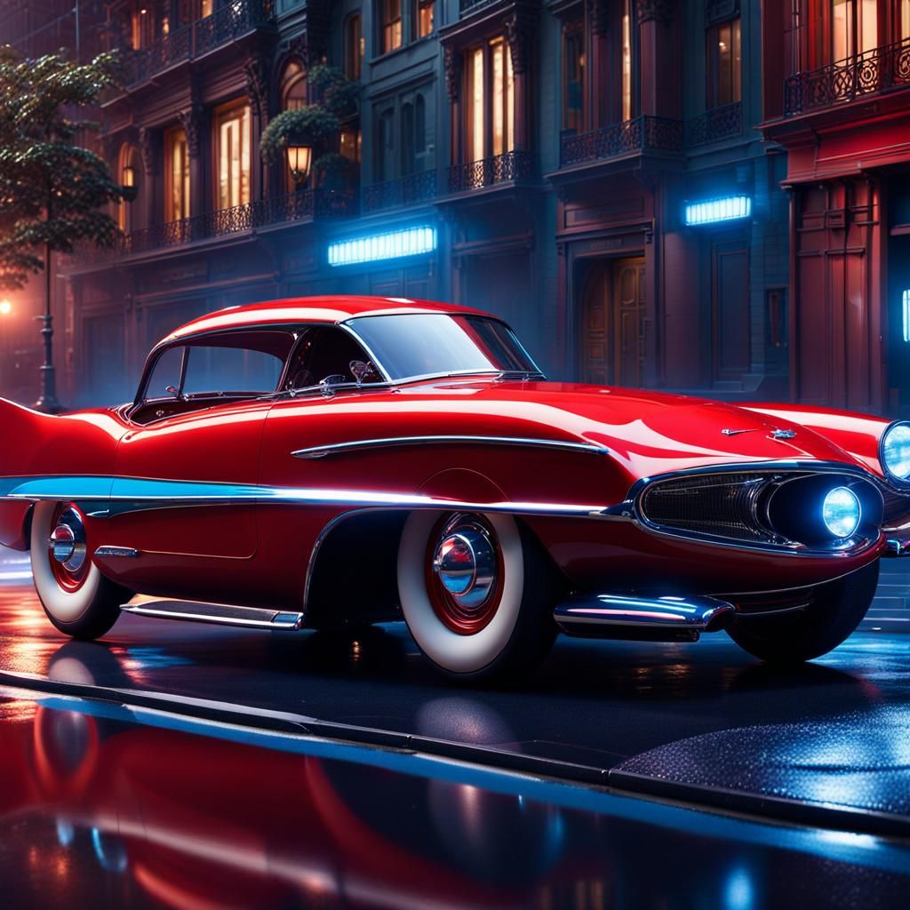 Futuristic Sleek Vintage Car