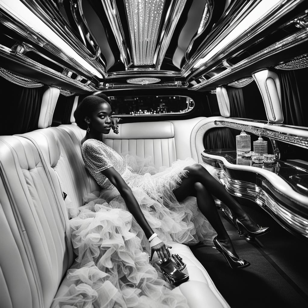 Decadent Woman in Limousine