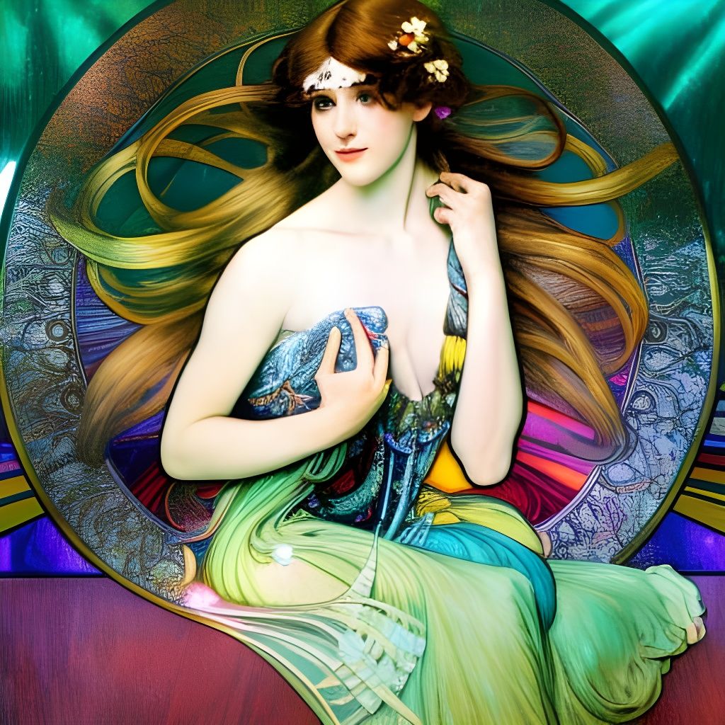 Opalescent Spiderweb Yarn Spinner in Art Nouveau Style