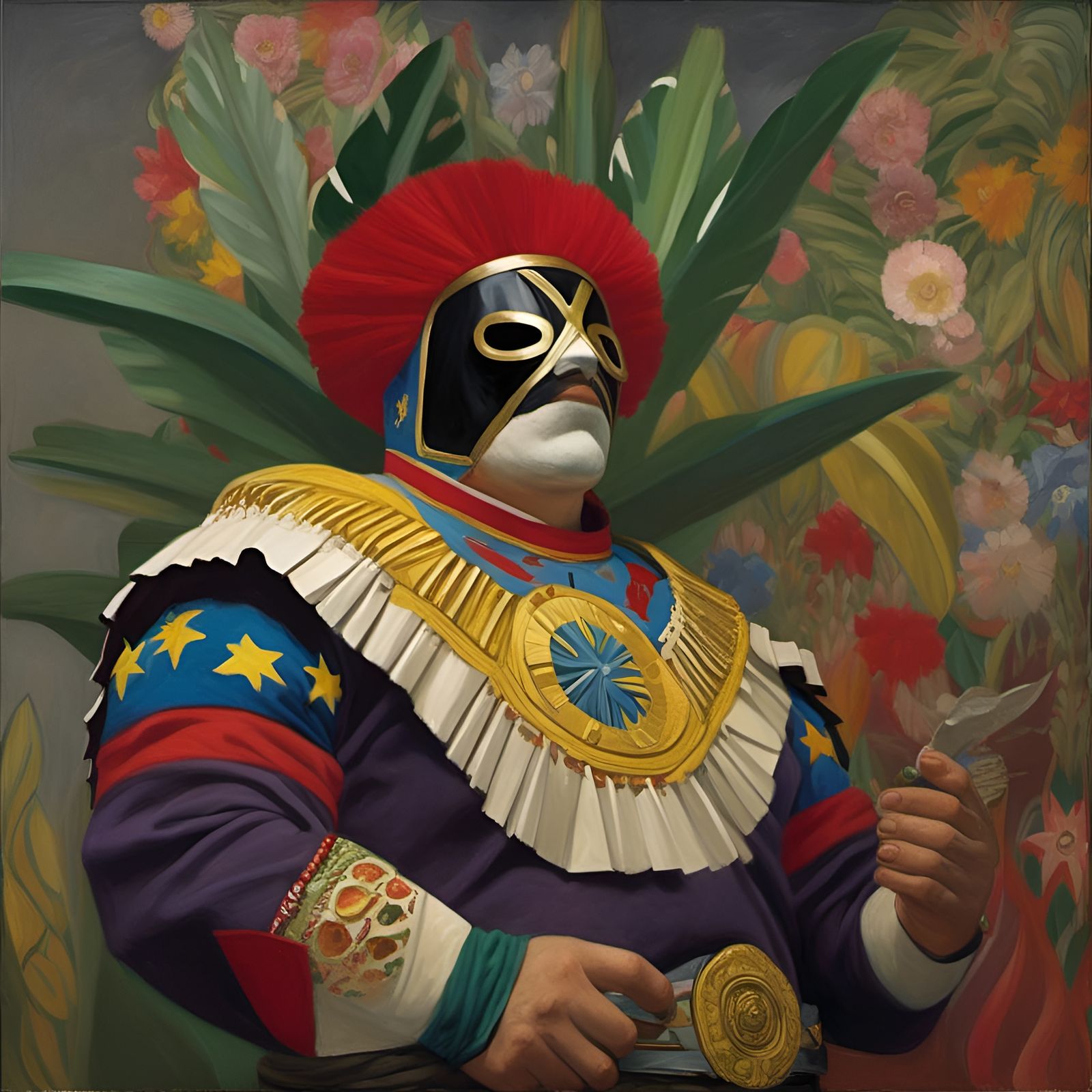 Post-Impressionist Were-Sloth Wrestler Portrait