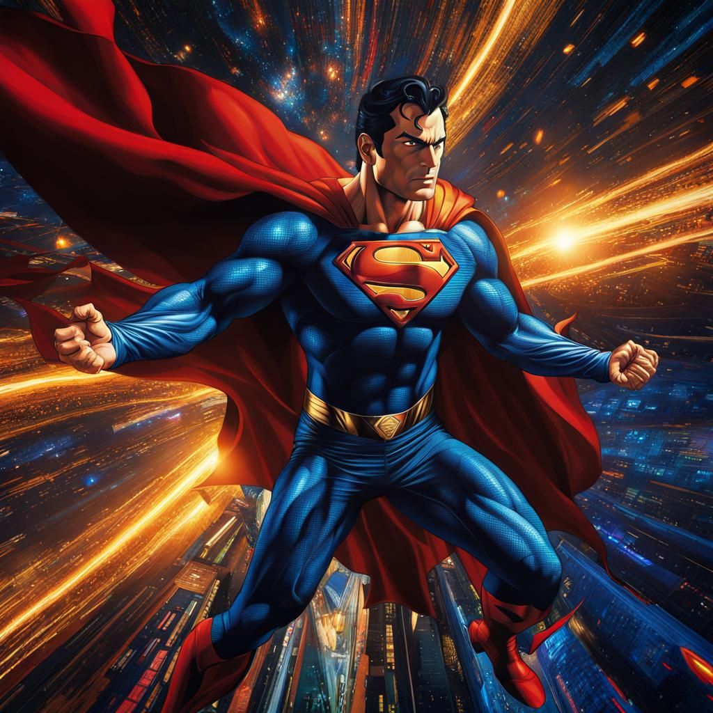 Superman and Vegeta Fusion Casting Magic, Digital Art