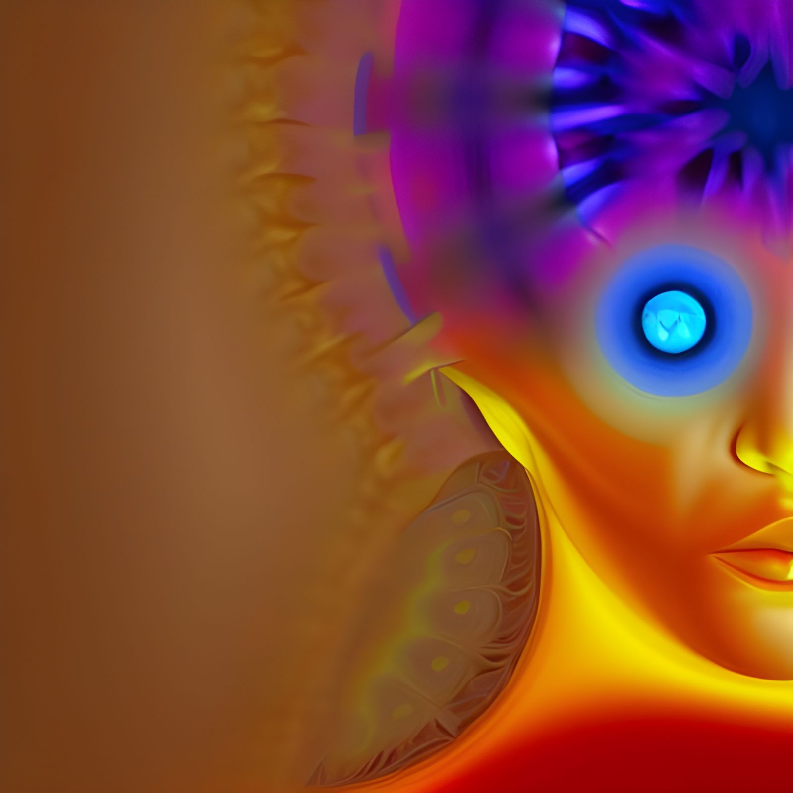 Detailed Fractal Mandala of Empathetic Face