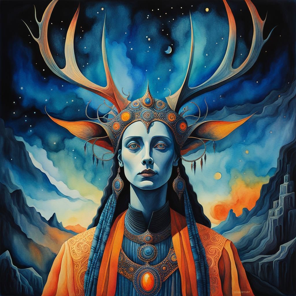 Surreal Dreamscape in Watercolor Style