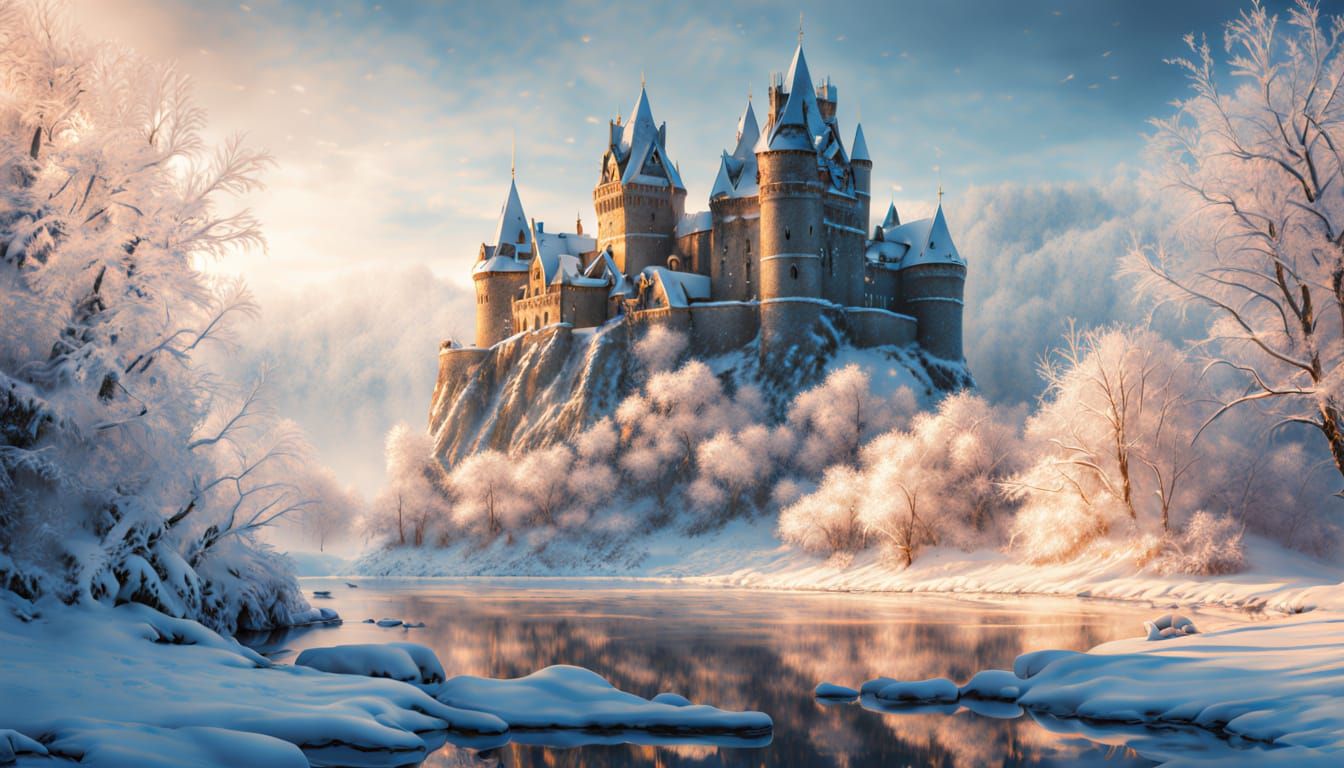 Winter Castle in Frozen Wonderland