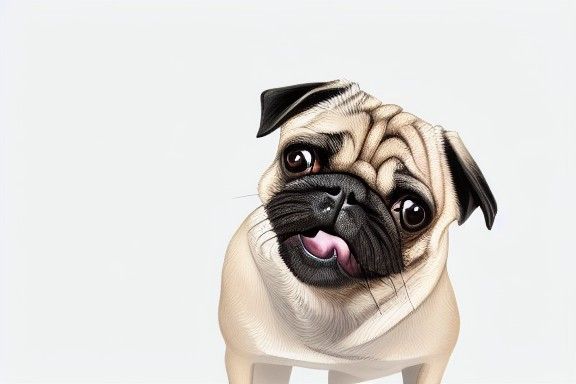 Funny Pugs Cartoon Style