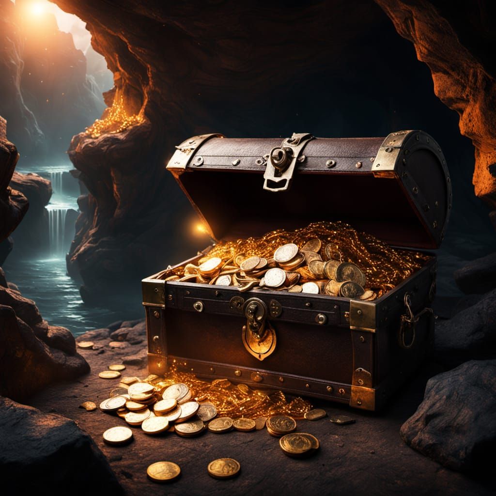 Golden Treasure in a Mysterious Cave