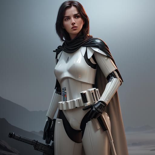Stormtrooper Commander in Detailed Matte Painting Style