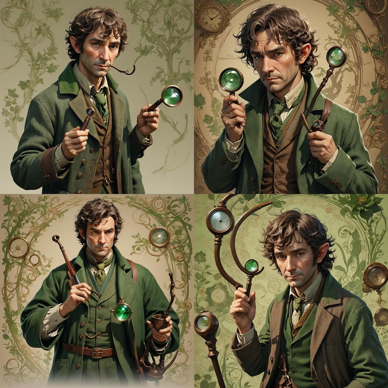 Hobbit Sherlock Holmes in Anime Style