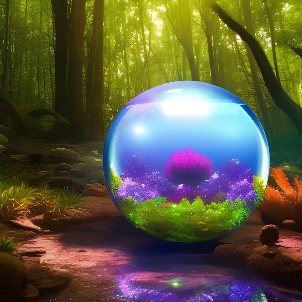 Mermaid City in Glass Ball, Airbrush Art